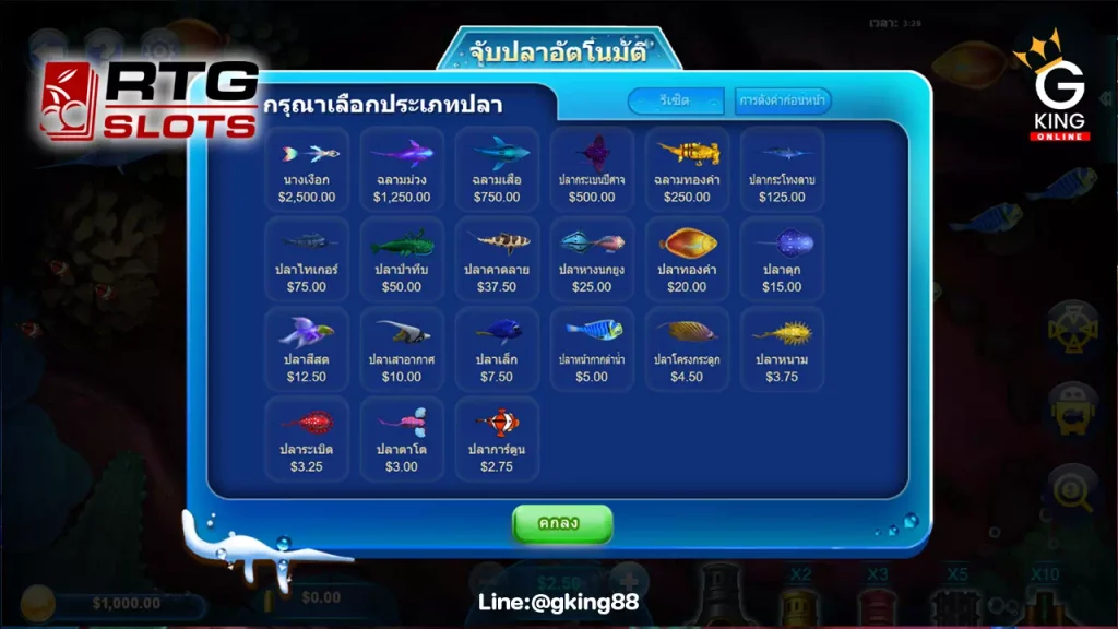 Fish Catch เกมยิงปลา RTG Slot